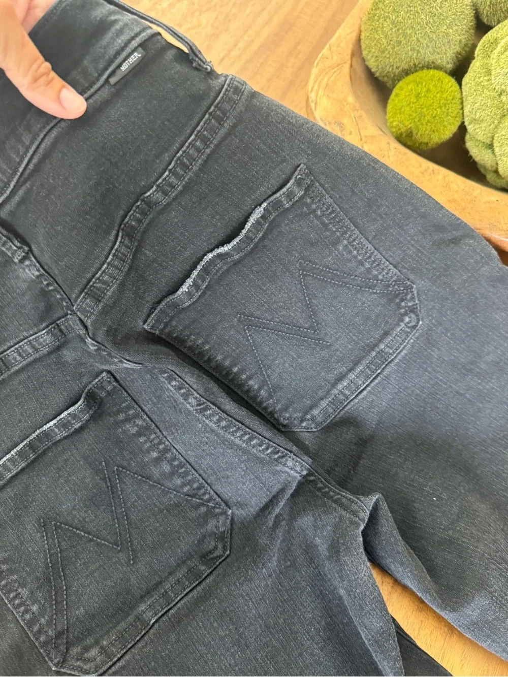 MOTHER Black High-Rise Denim Pants - Picture 4 of 7
